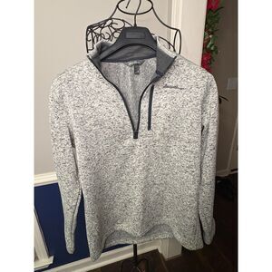 Eddie Bauer Men’s Quarter Zip Fleece Pullover Jacket Gray Size Medium